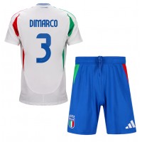 Maglie da calcio Italia Federico Dimarco #3 Seconda Maglia Bambino Europei 2024 Manica Corta (+ Pantaloni corti)